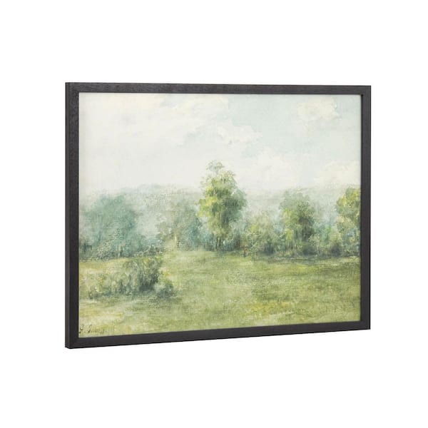 Kate and Laurel Gallery George Inness Landscape by Black Framed Art Print 16 in. x 12 in.