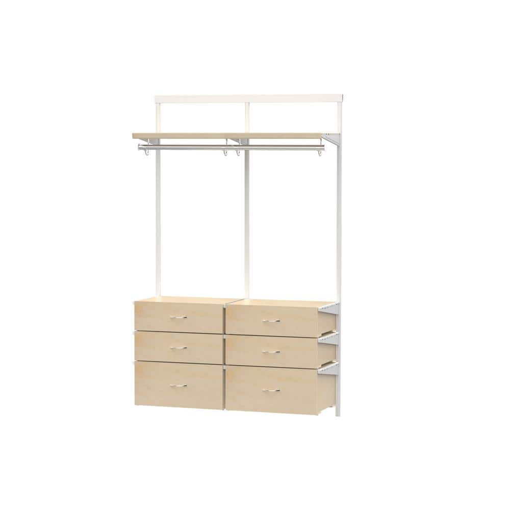 Everbilt Genevieve 4 ft. Birch Adjustable Closet Organizer with Long