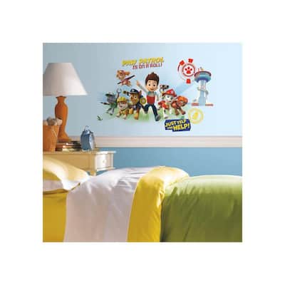 5 in. x 19 in. Paw Patrol Wall Graphix 6-Piece Peel and Stick Giant Wall Decal