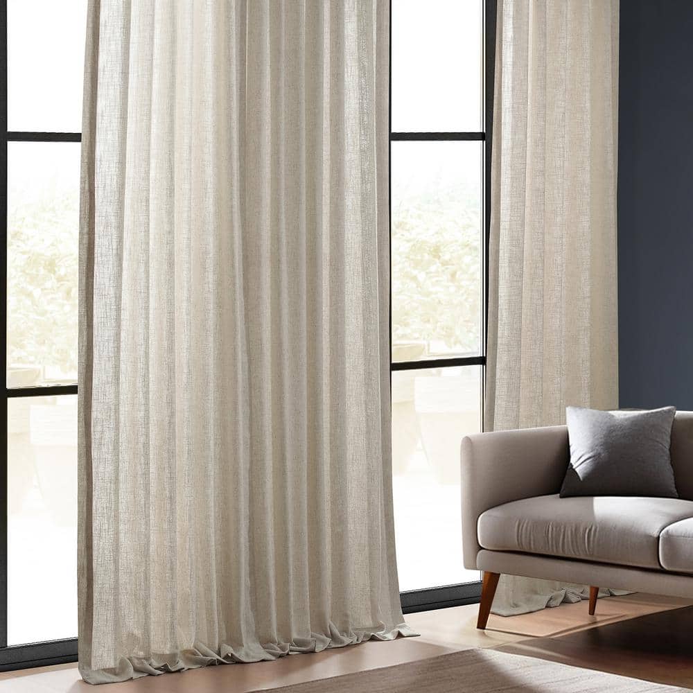 Malted Cream Extended Length Linen Blend Light Filtering Drapes