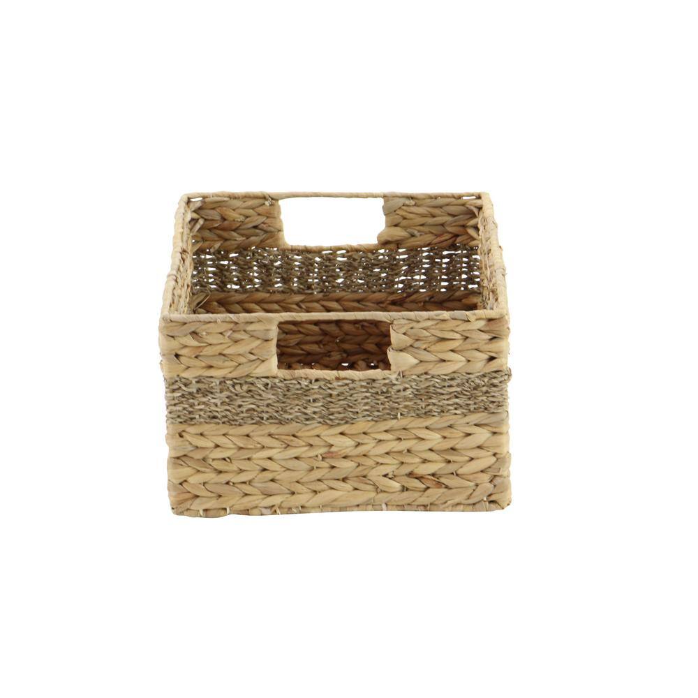 Handmade Beige Seagrass Rectangular Storage Basket Set of 4