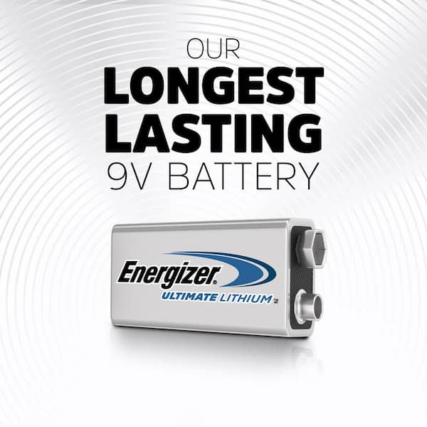 Energizer Ultimate Lithium 9V Batteries (2-Pack), Lithium 9-Volt Batteries  L522BP2 - The Home Depot