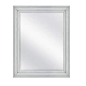 22 in. W x 28 in. H Rectangular Framed Wall Bathroom Vanity Mirror in Gray Woodgrain