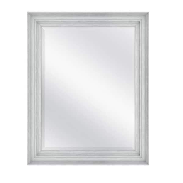 Adrinfly 22 in. W x 28 in. H Rectangular Framed Wall Bathroom Vanity Mirror in Gray Woodgrain