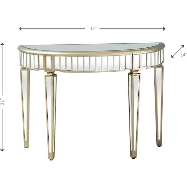 glass half moon console table