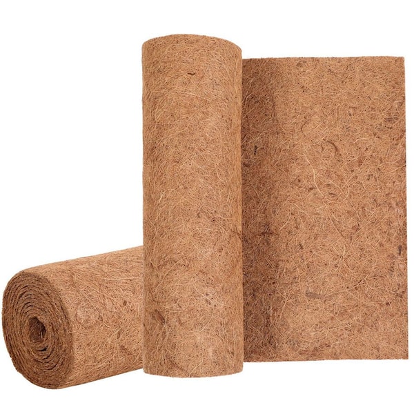 16 in. x 118 in. Coconut Liner Bulk Roll Coconut Fiber Mat for Garden Decor Planters Flower Window Box Basket-2 Rolls