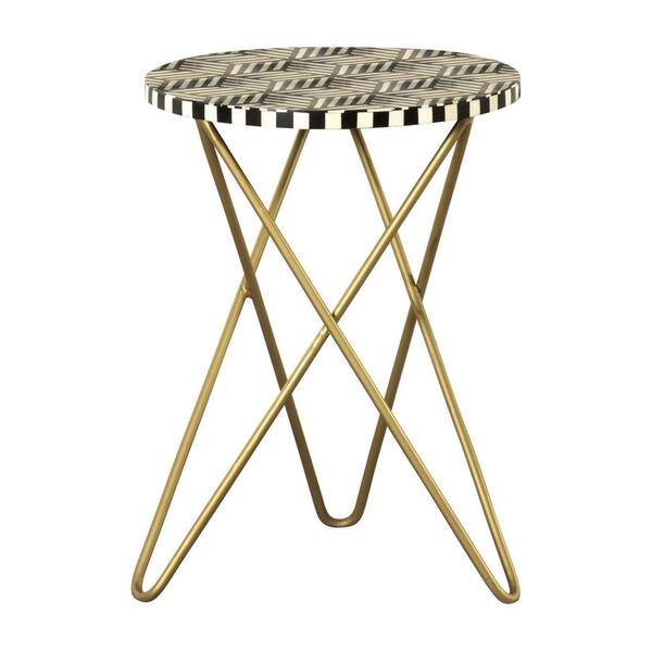 Coaster Home Furnishings 16.25 in. Black White and Gold Round Wood