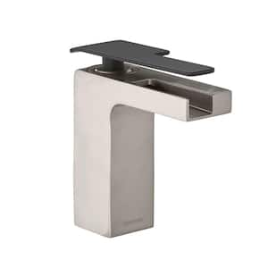 Femke Single Hole Single Handle Low-Arc Bathroom Faucet in Brushed Nickel and Matte Black