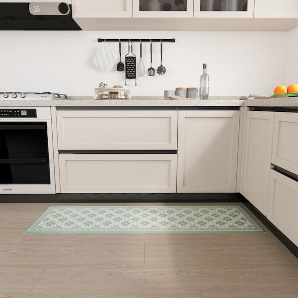19.69 x 59.06 inch Kitchen Mat for Floor, Anti Fatigue Comfort Indoor Mat for Standing, Waterproof & Non-Skid, Green