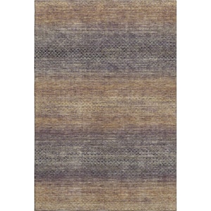 Mayfield Premium Machine Washable Abstract AMF2005 Eggplant 3 ft. x 4 ft. Area Rug