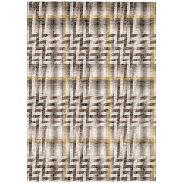 Chantille Machine Washable Indoor/Outdoor Abstract ACN1054 Brown 9 ft. x 12 ft. Area Rug