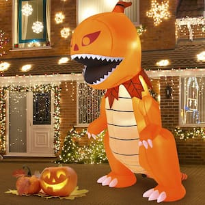 8 ft. LED Pumpkin Head Dinosaur Halloween Inflatable Indoor Outdoor Decoration