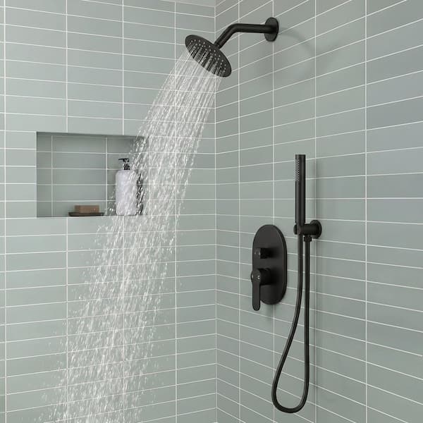 Luxury 10'' High Pressure Adjustable Rain Shower Head with Self-Cleaning and Aerating Technology in Black / Gold