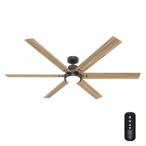 Gravity 72 in. Integrated LED Indoor Noble Bronze Smart Ceiling Fan with Light Kit and Remote Included