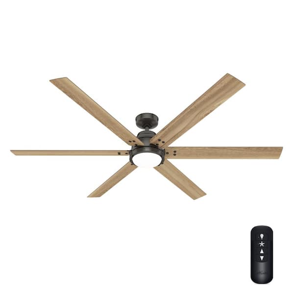 Hunter Gravity 72 in. Integrated LED Indoor Noble Bronze Smart Ceiling Fan with Light Kit and Remote Included