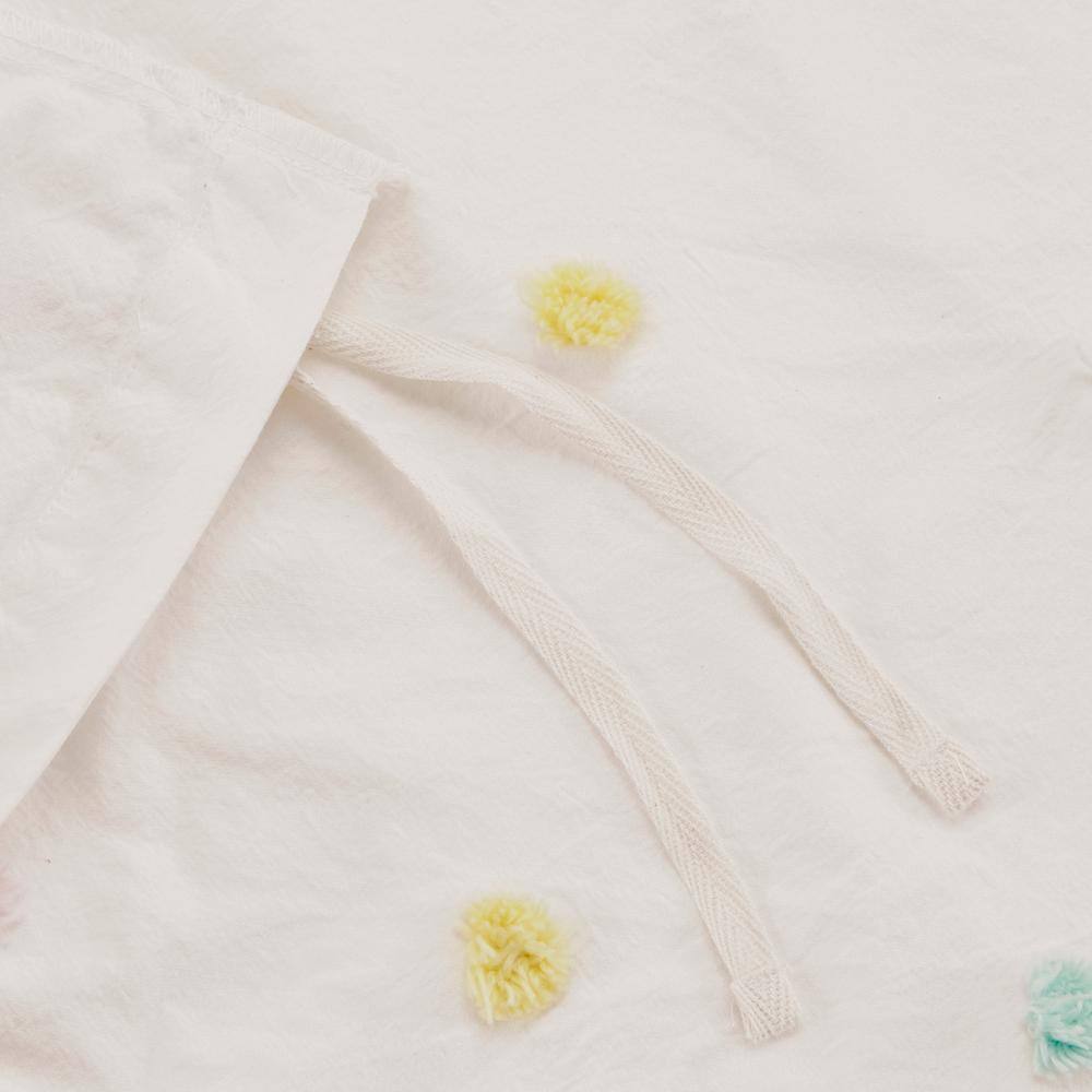 Callie Twin/Twin XL Cotton Jacquard Pom Pom Duvet Cover Set