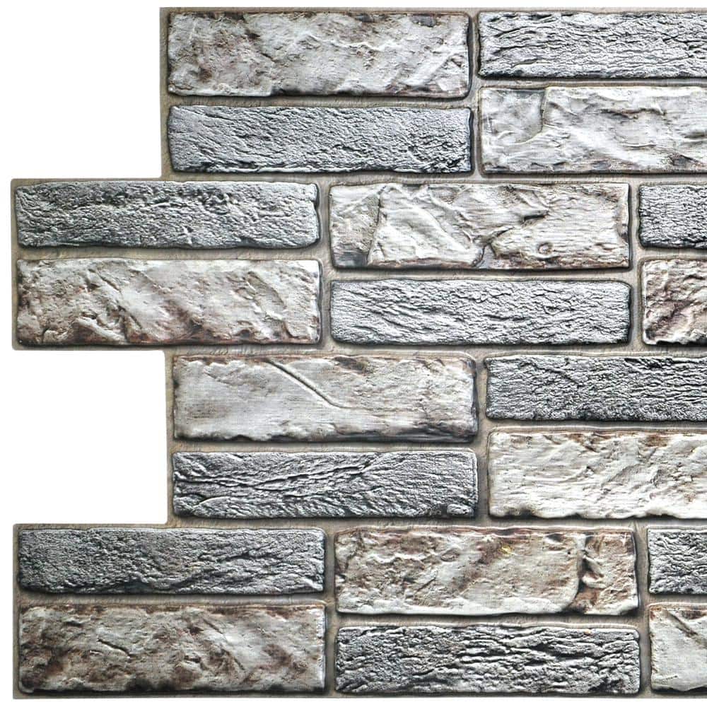 3D Falkirk Retro 1/50 in. x 38 in. x 19 in. Light Beige Grey Faux Old Brick