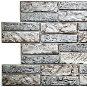 3D Falkirk Retro 1/50 in. x 38 in. x 19 in. Light Beige Grey Faux Old Brick PVC Decorative Wall Paneling (10-Pack)
