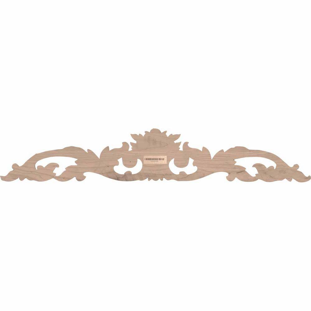 Maple Large Green Leaf Center with Scrolls Decorative Onlay