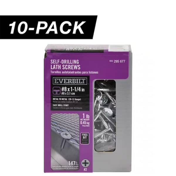 10-Pack #8 x 1-1/4 in. Phillips Drive Truss Head Lath Self-Drilling Screw (10 lb / 1,470-Piece)