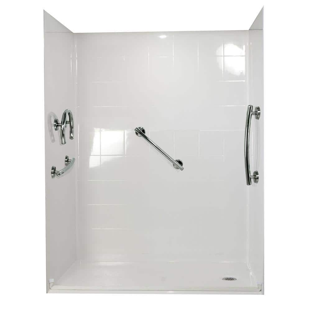 Ella Freedom 31 In X 60 In X 77 1 2 In Barrier Free Roll In Shower   White Ella Shower Stalls Kits 6030 Bf 5p 1 0 R Wh Frdm 64 1000 