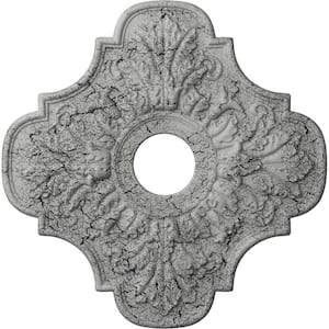 1 in. x 17-3/4 in. x 17-3/4 in. Polyurethane Peralta Ceiling Medallion, Ultra Pure White Crackle