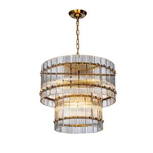 22in. 10-Light Modern Glam Antique Gold 2-Tiered Chandelier with Handmade Glass Shade