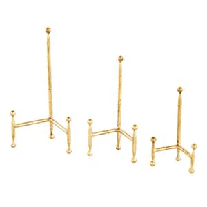 Gold Metal Slim Tabletop Easel with Ball Accents (3-Pack)