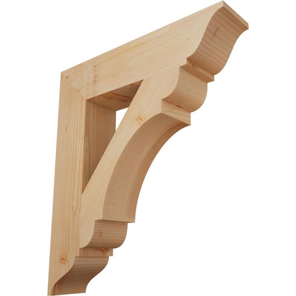 Ekena Millwork 5.5 in. x 32 in. x 28 in. Douglas Fir Olympic Traditional Smooth Bracket