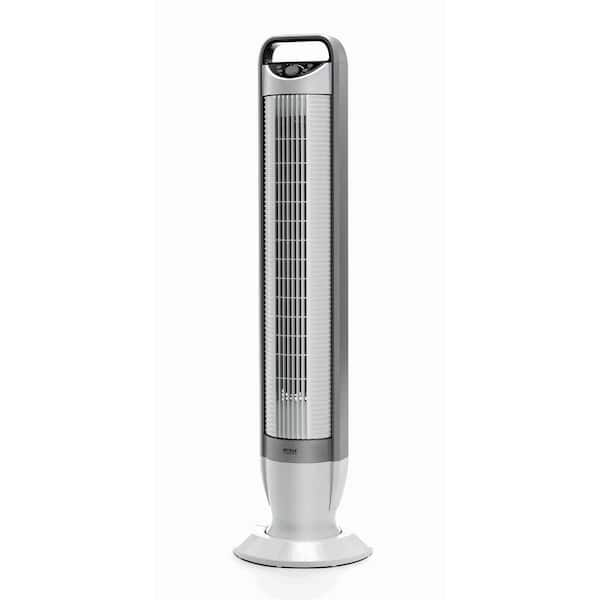 Seville Classics White UltraSlimline 40 in 3-Speed Oscillating Tower Fan with Tilt Feature