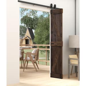 K Style 36 in. x 84 in. Kona Coffee Finished Solid Wood Bi-Fold Barn Door With Hardware Kit -Assembly Needed