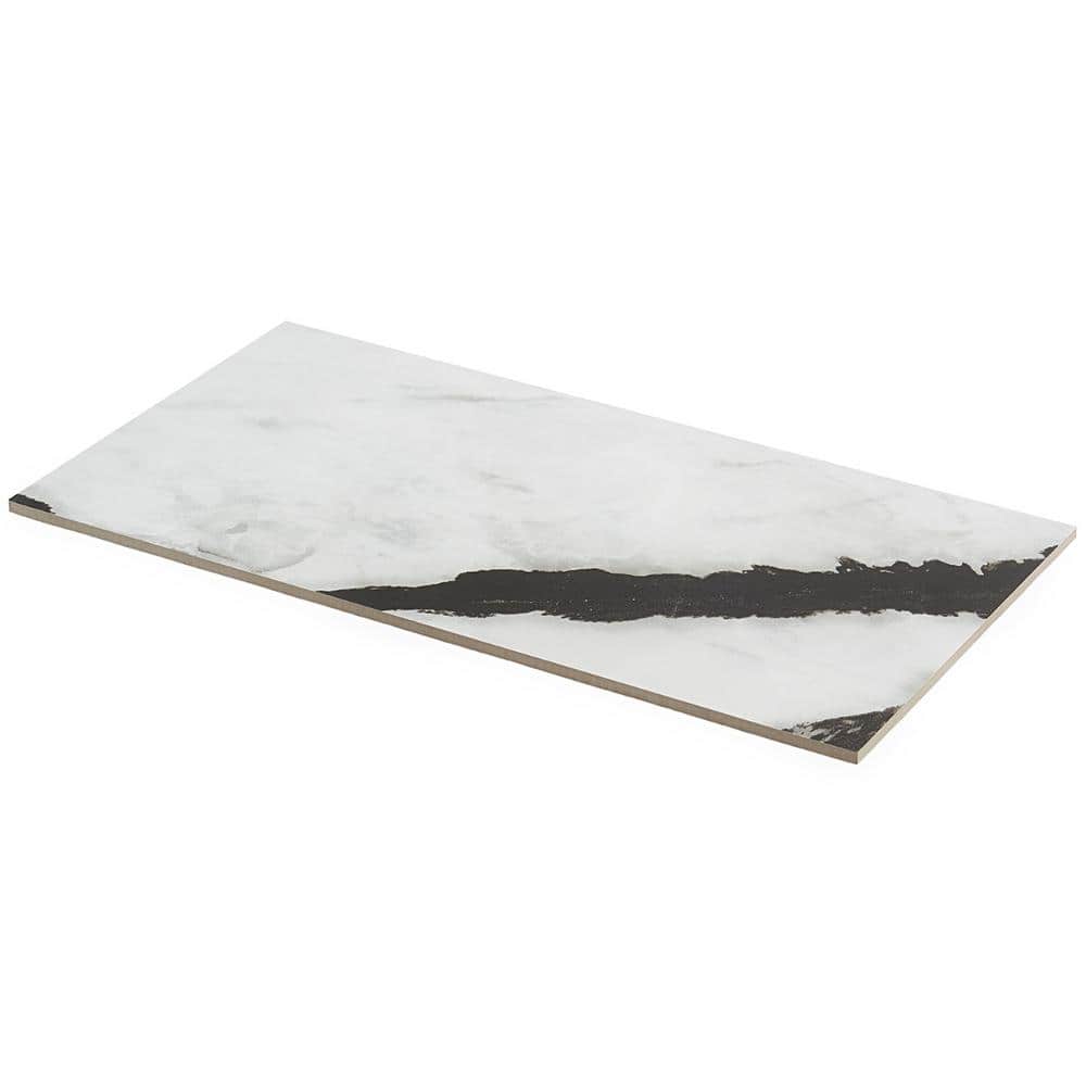 Saroshi Panda White Matte Porcelain Marble Look Floor and Wall Tile