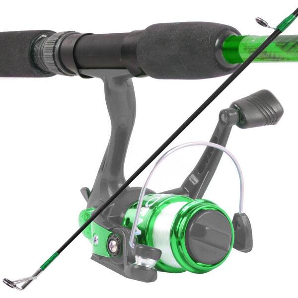 South Bend Worm Gear Fishing Rod and Spinning Reel Combo in Green