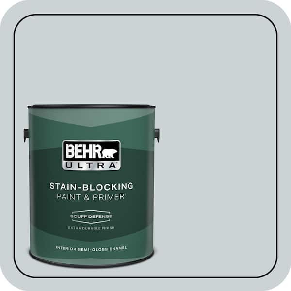 BEHR ULTRA 1 gal. #N490-1 Absolute Zero Extra Durable Semi-Gloss Enamel Interior Paint & Primer