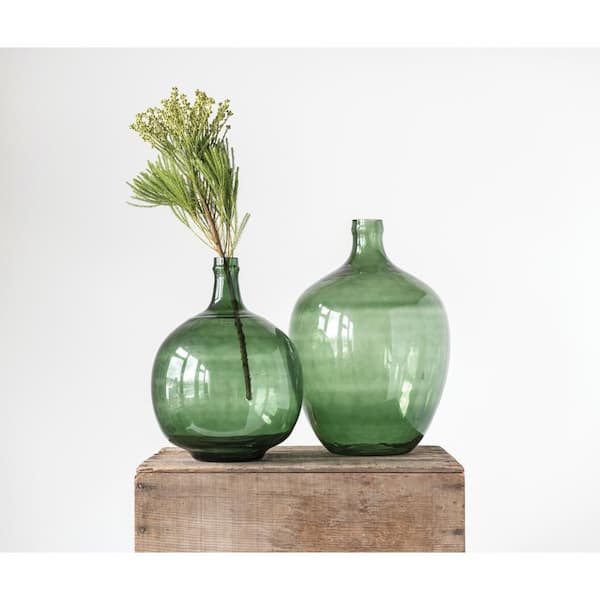 Storied Home - Transparent Green Decorative Glass Bottle