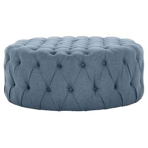 Charlene Navy Tufted Ottoman