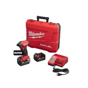 M18 FUEL SURGE 18V Lithium-Ion Brushless Cordless 1/4 in. Hex Impact Driver Compact Kit with Two 5.0 Ah Batteries