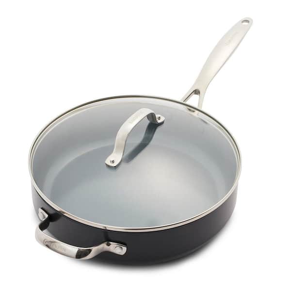 GreenPan Valencia Pro 11 in., 4.5 qt. Aluminum Ceramic Non-Stick Sauté Frying Pan with Handles and Lid