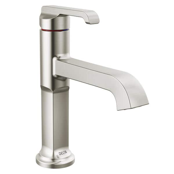 Delta Tetra Single-Handle Single Hole Bathroom Faucet in Lumicoat Stainless