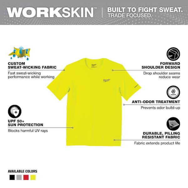 Gen II Men's Work Skin 3X-Large Hi-Vis Light Weight Performance Short-Sleeve T-Shirt