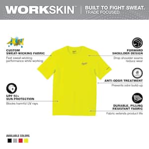Men's Large Hi-Vis GEN II WORKSKIN Light Weight Performance Short-Sleeve T-Shirt