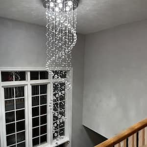 Hankins 6-Light Chrome Spiral Shape Chandelier with Clear Crystals