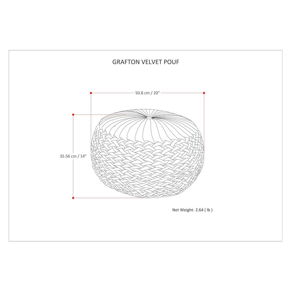 Teal Velvet Tufted Round Pouf Ottoman
