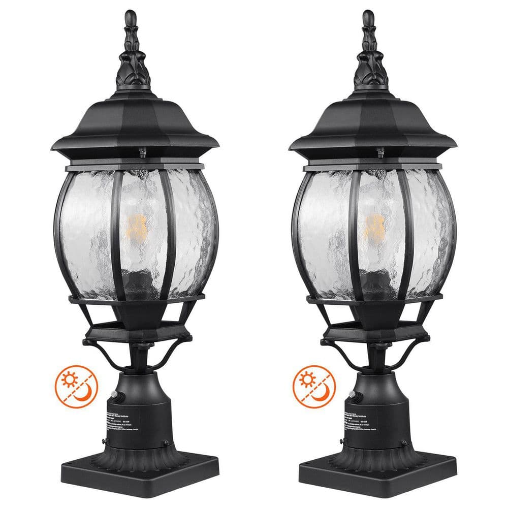 2 Pack Black Aluminum Outdoor Weather Resistant Post Light with No Bulb Included price history on PriceWatchPro