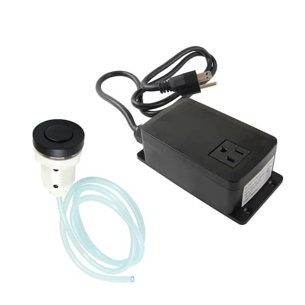 Trimscape Garbage Disposal Air Switch Kit, Dual Outlet Sink Top Switch Button in Matte Black