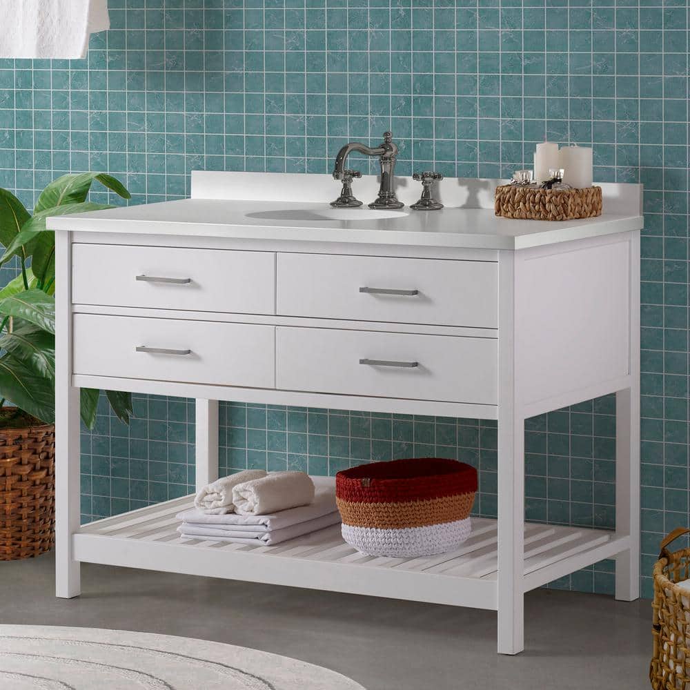 Harrison 48" White Pine Freestanding Vanity Cabinet