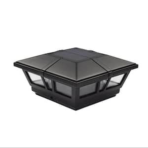 Solar Adaptable Plastic 4 in. x 4 in. Fits Nominal Post Size 3.5in. x 3.5in. Black Post Cap with a 6 in. x 6 in. Adaptor