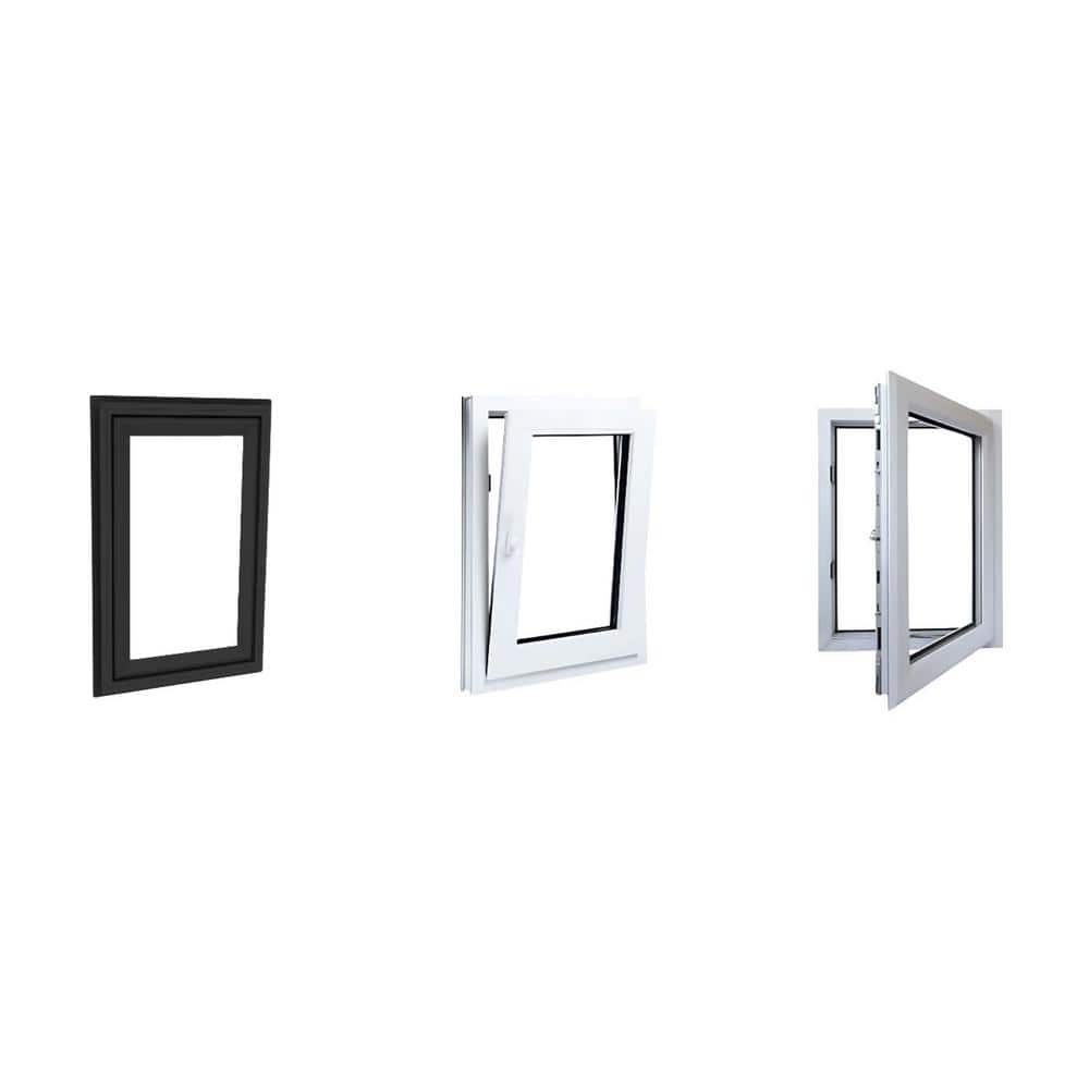 Elite Euro Black and White Double-Pane Vinyl Tilt/Turn Window