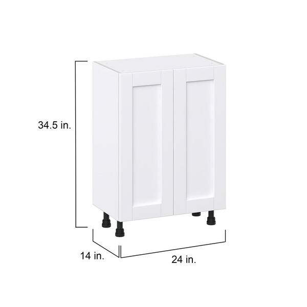 J COLLECTION Mancos Bright White Shaker Assembled Base Kitchen Cabinet with 3-Inner Drawers (24 in. W x 34.5 in. H x 14 in. D)