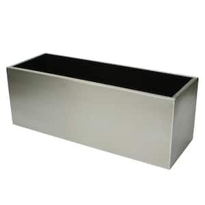 28 in. L x 10 in. W x 10 in. H Stainless Steel Planter Trough Planter